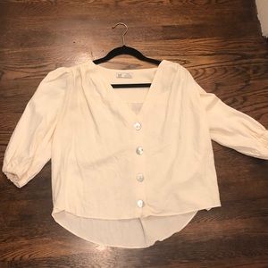 Zara Shell Button Blouse Off White